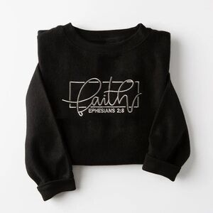 Embroidered Faith Fuzzy Sweatshirt – Love in Faith